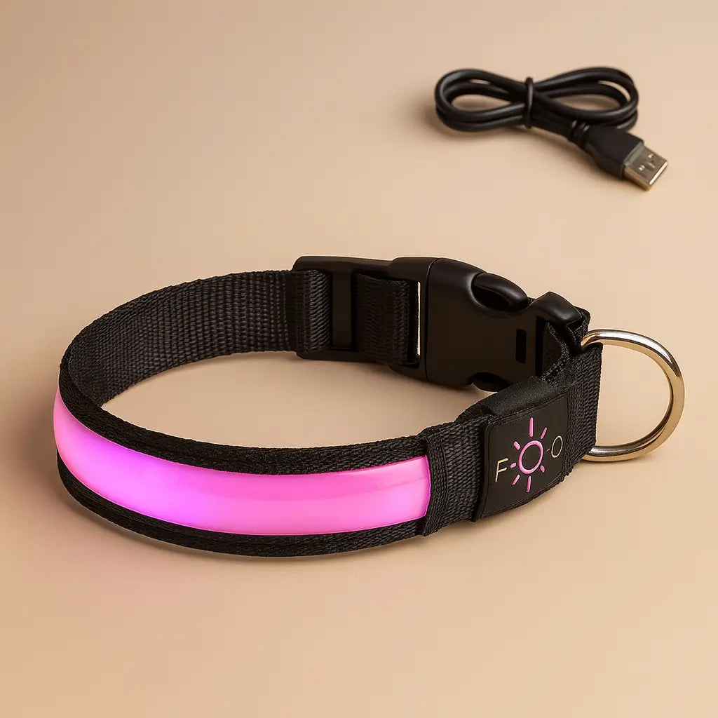 Collier-lumineux-pour-chien-rose