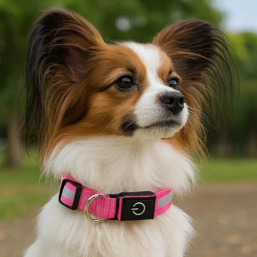 collier-lumineux-chien-led-rose